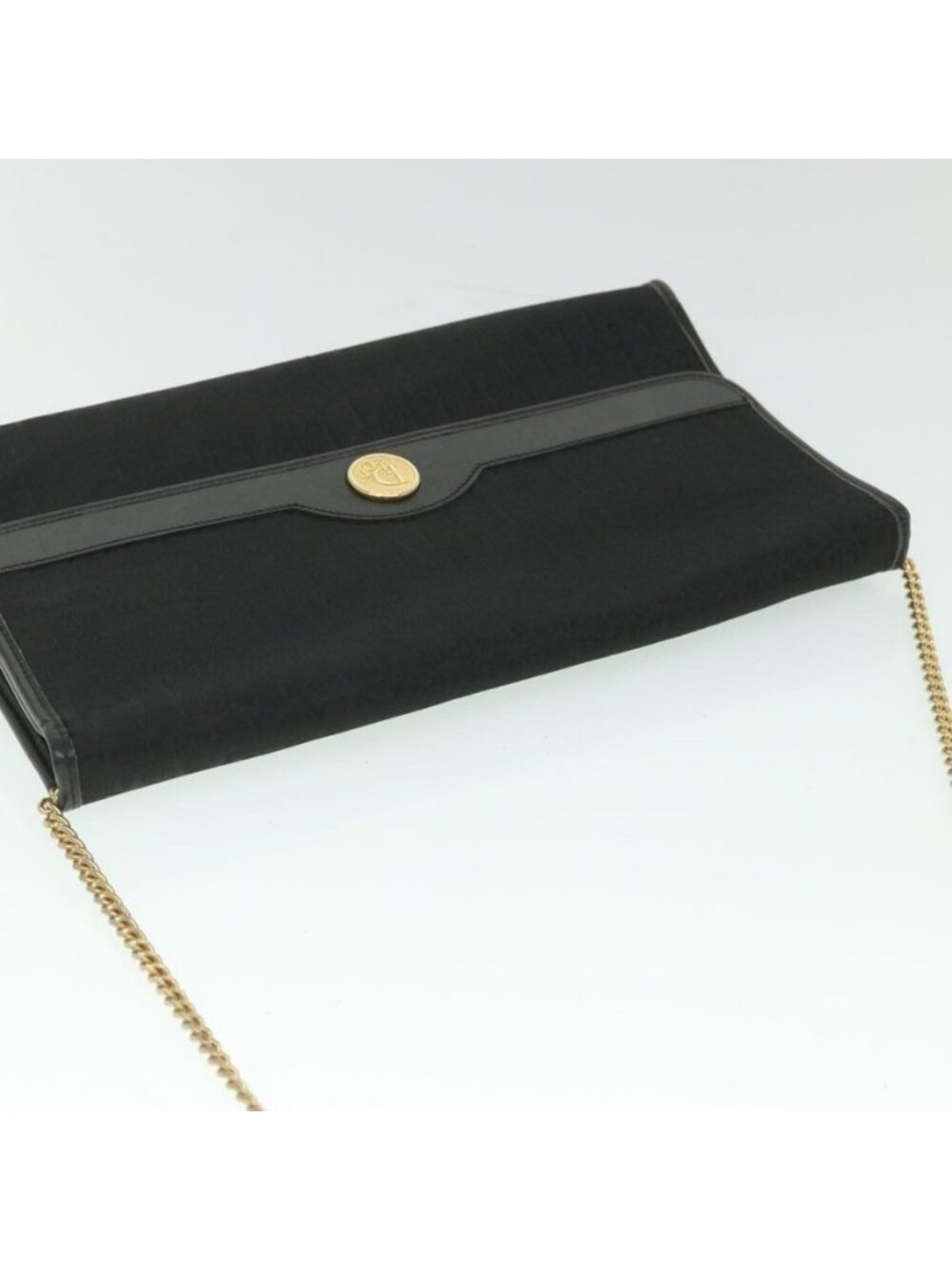 Authentic Christian Dior Trotter Canvas Chain Shoulder Bag Black - Picture 13 of 16